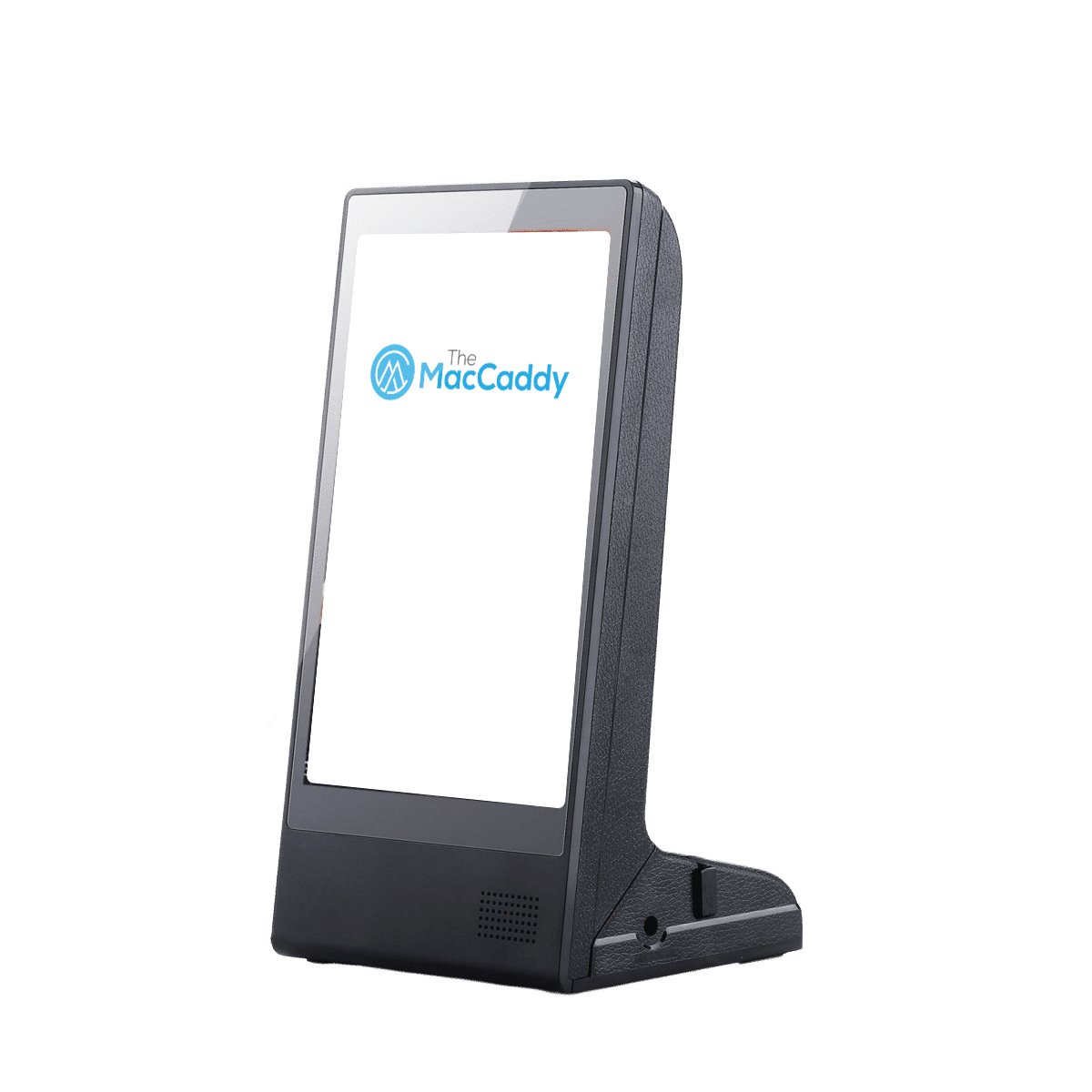 The MacCaddy restaurant advertising display with blank screen